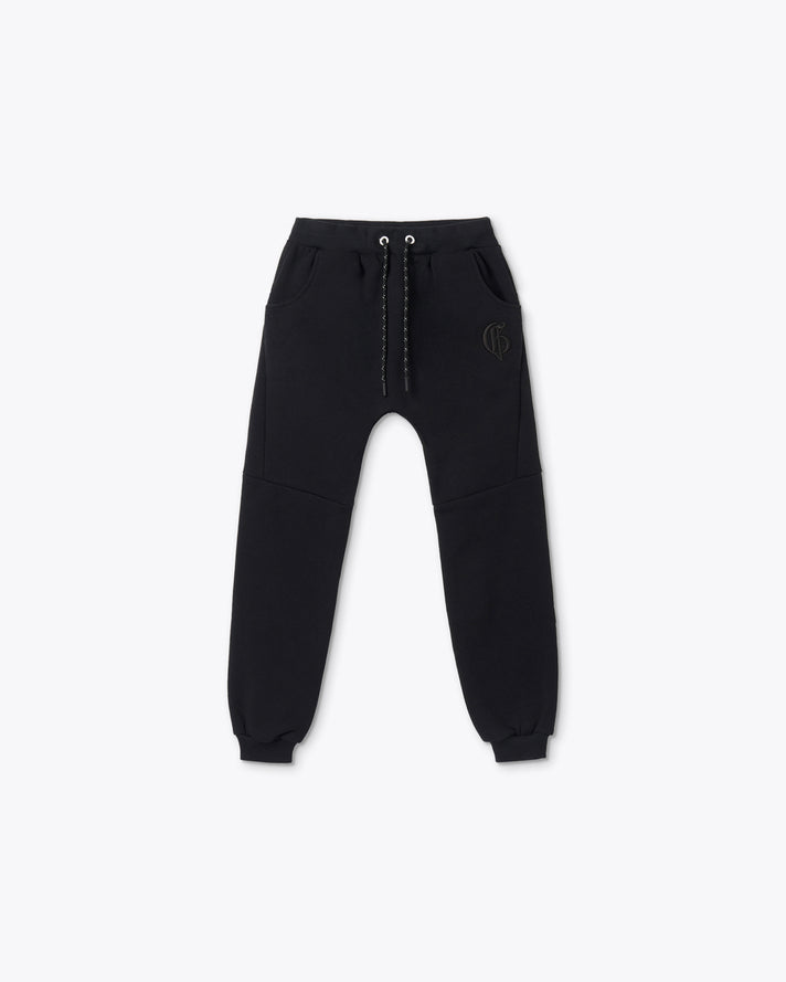 BLACK JOGGER PANTS WITH LOGO