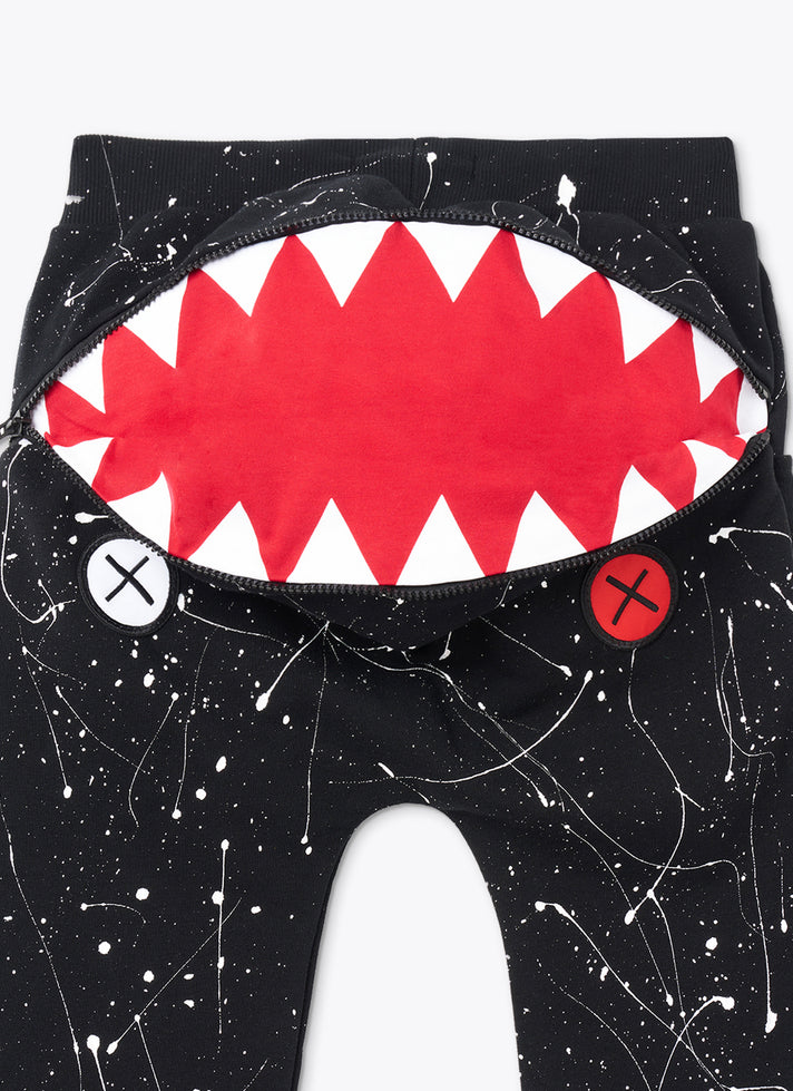 混合黑色慢跑裤