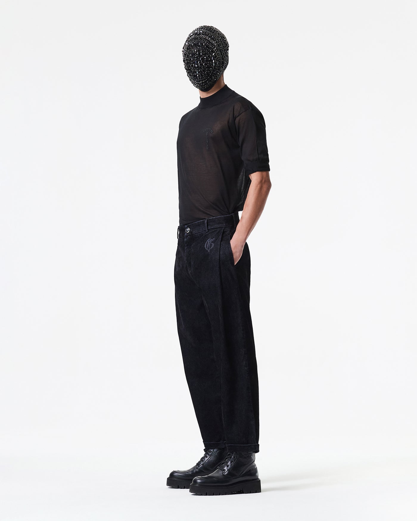 BLACK PANTS IN COTTON BLEND