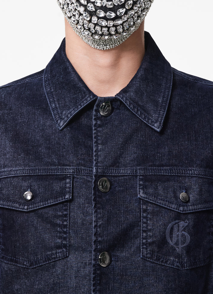 BLUE REGULAR FIT JACKET