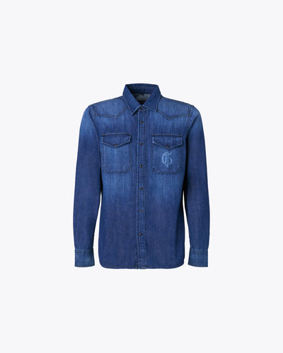 BLUE DENIM SHIRT WITH POCKETS