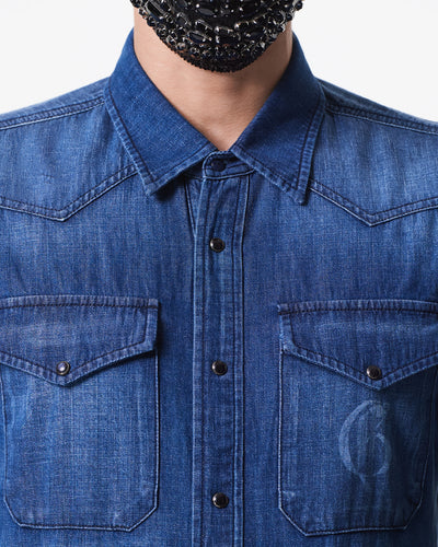 BLUE DENIM SHIRT WITH POCKETS