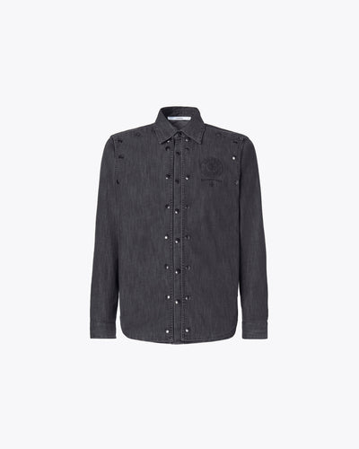 MELANGE BLACK SHIRT WITH LAYERS