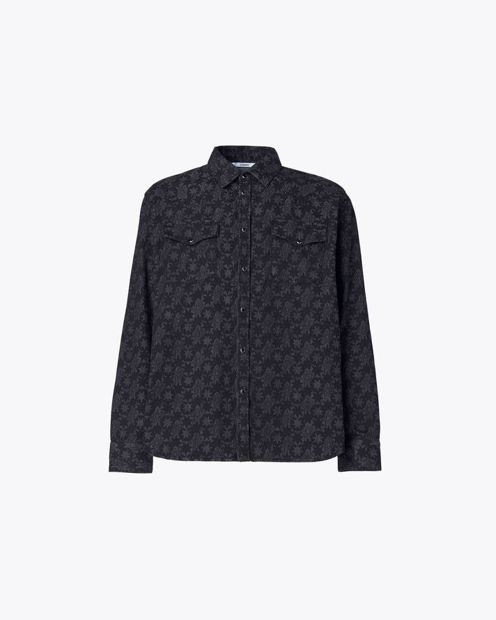 MELANGE BLACK DENIM SHIRT