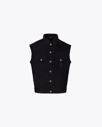 BLACK DENIM WAISTCOAT