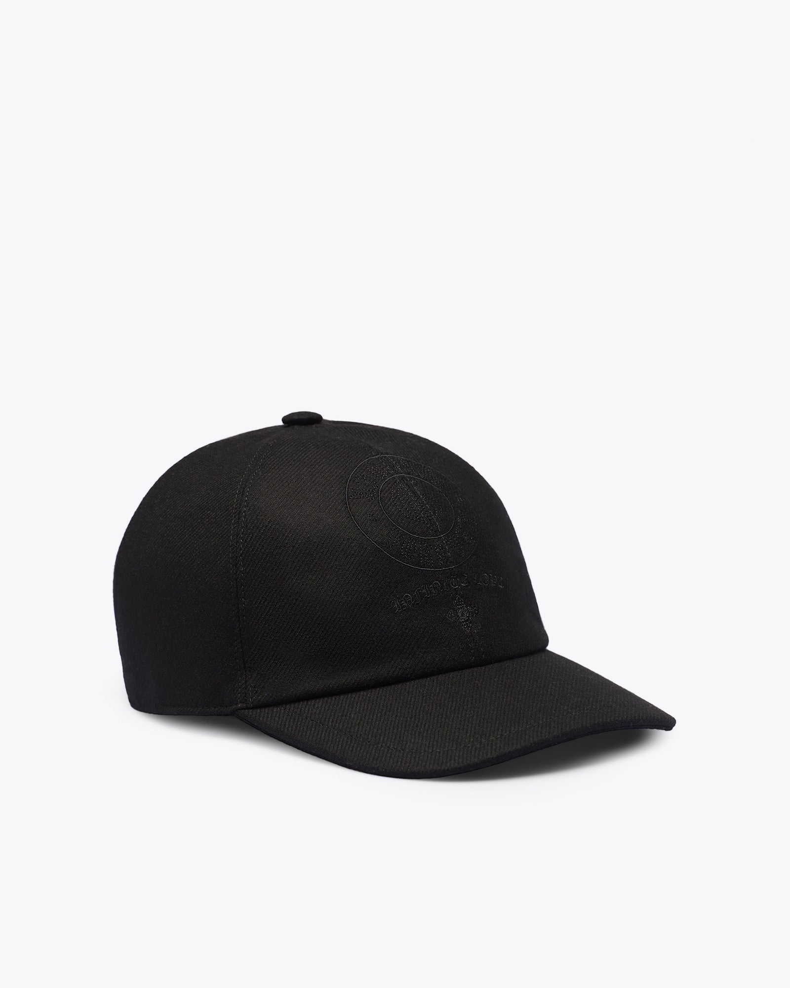 BLACK CASHMERE BLEND BASEBALL CAP