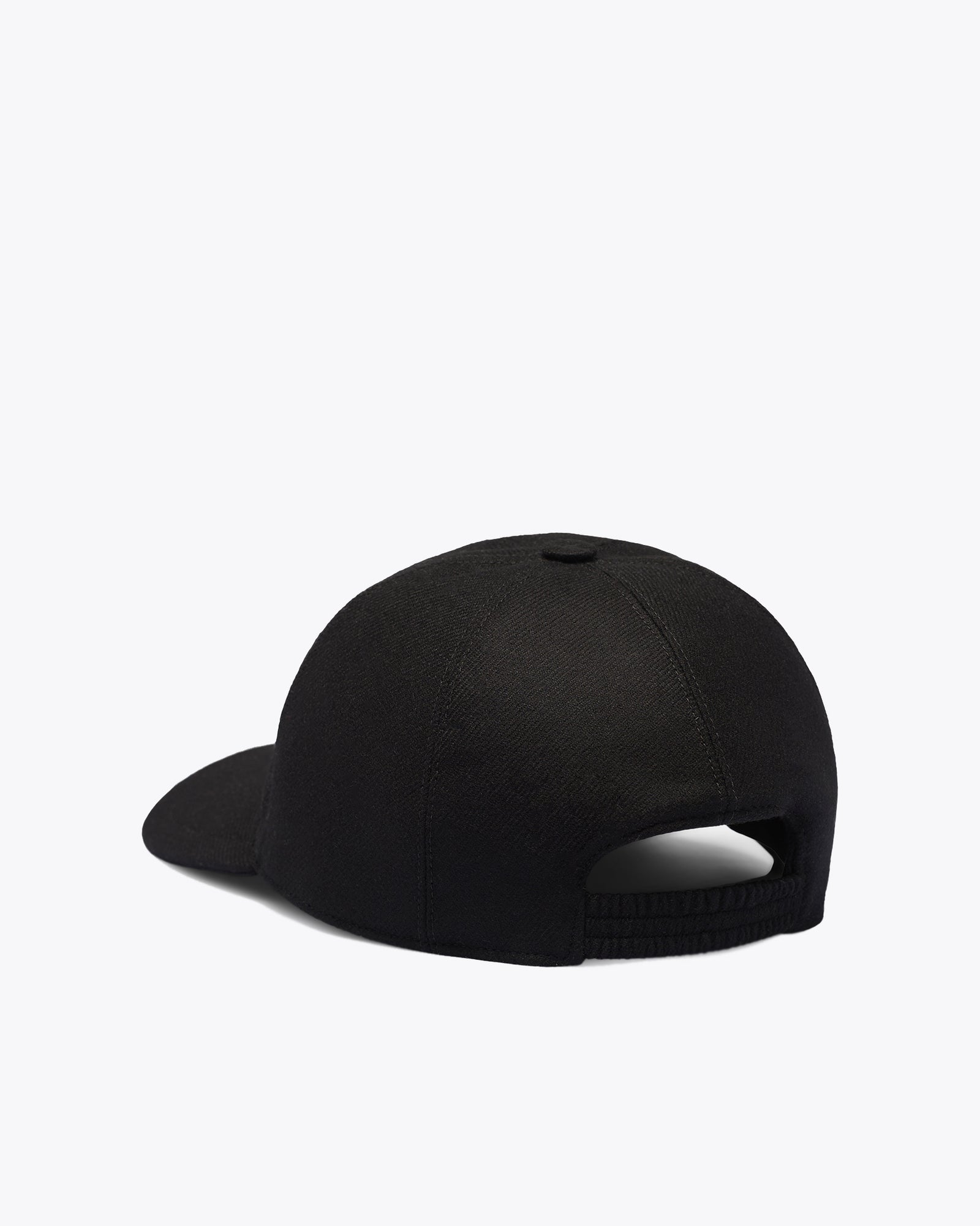 BLACK CASHMERE BLEND BASEBALL CAP