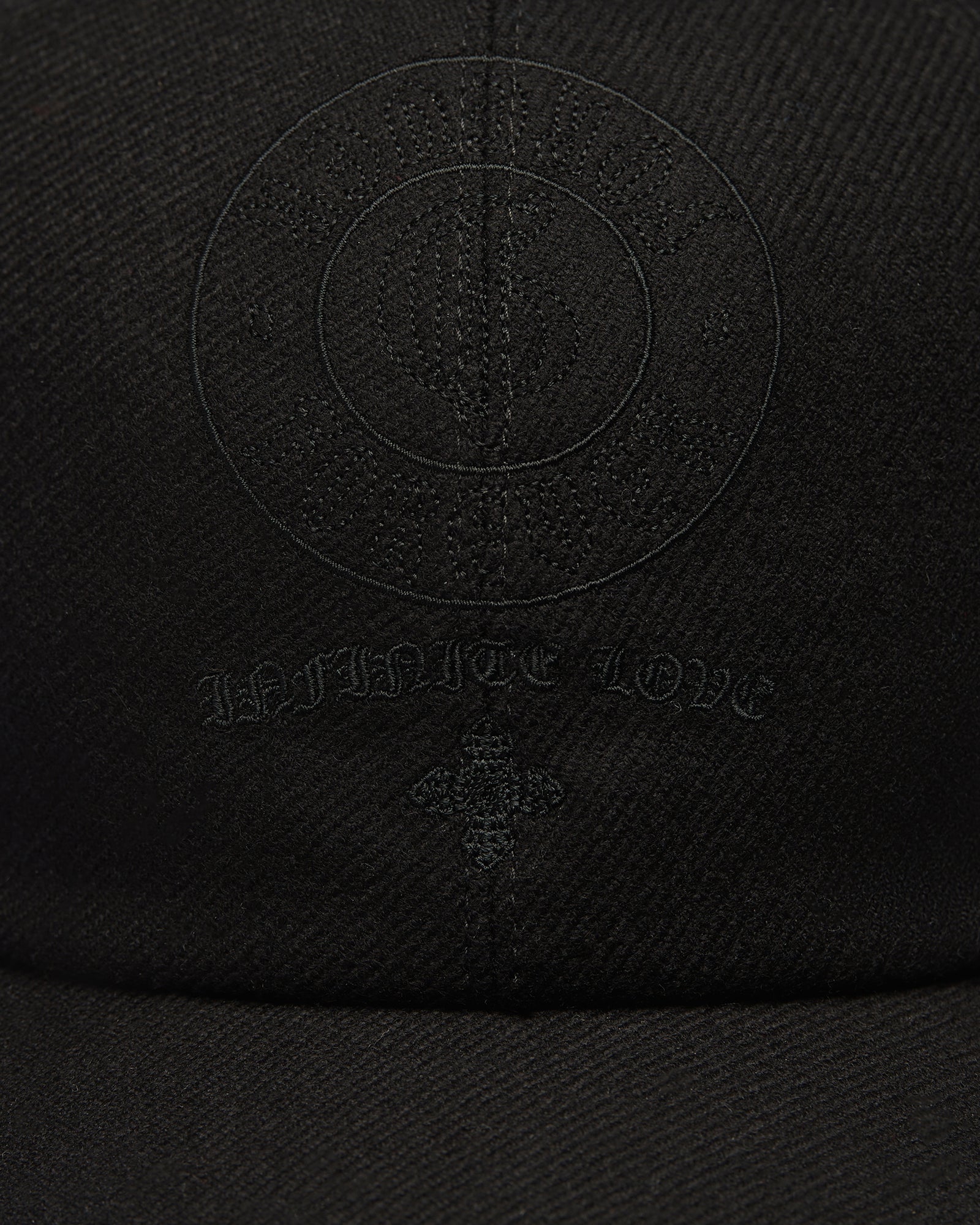 BLACK CASHMERE BLEND BASEBALL CAP