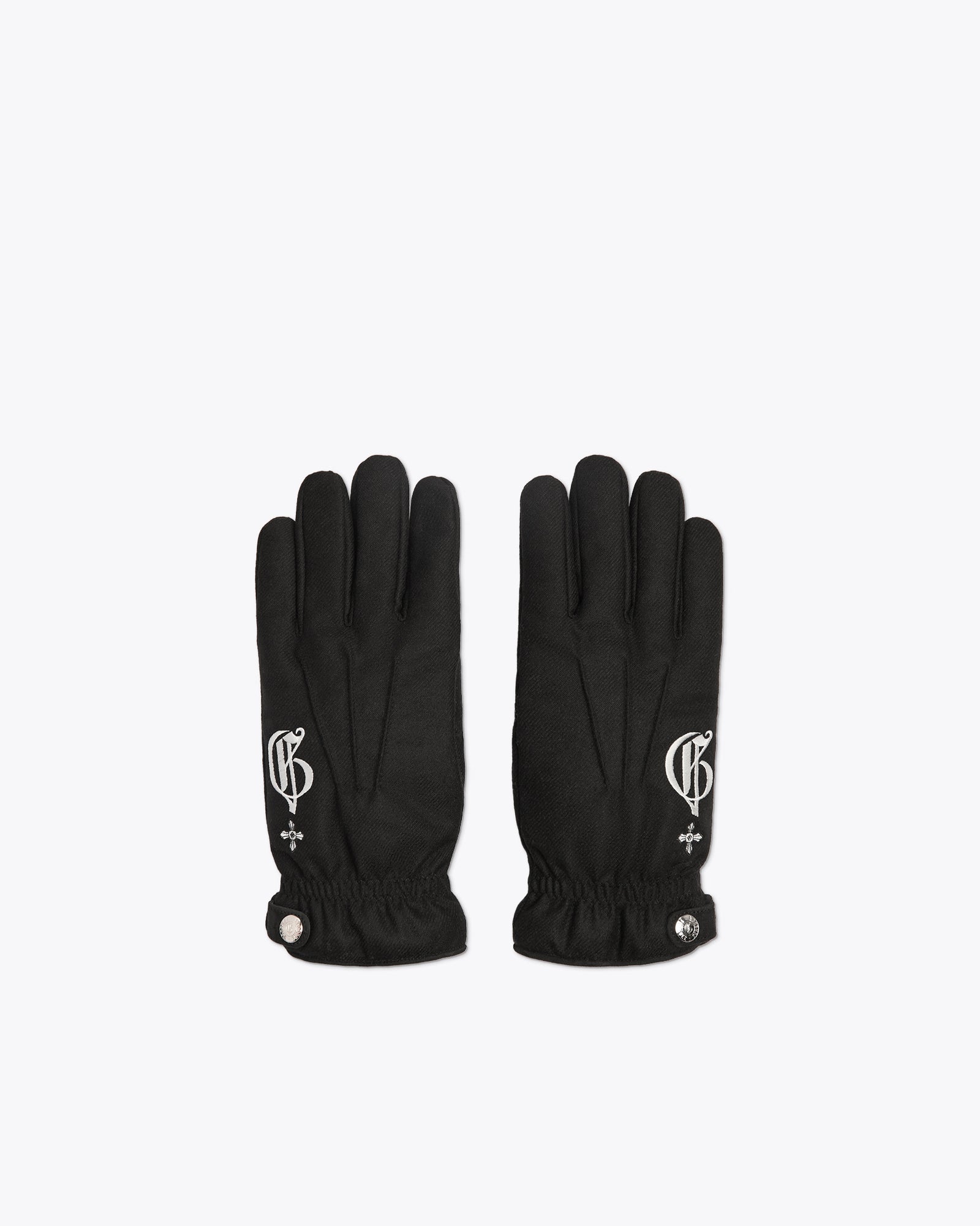 黑色羊绒混纺手套