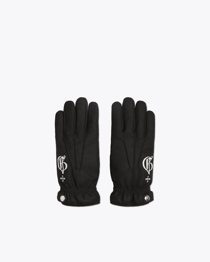 黑色羊绒混纺手套