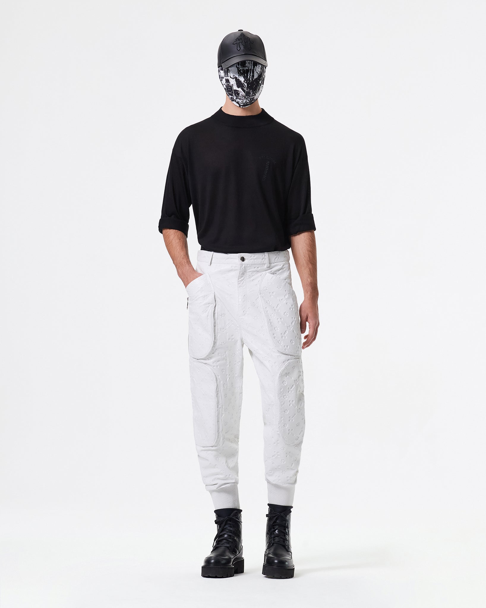 WHITE LEATHER CARGO PANTS – G|Forever