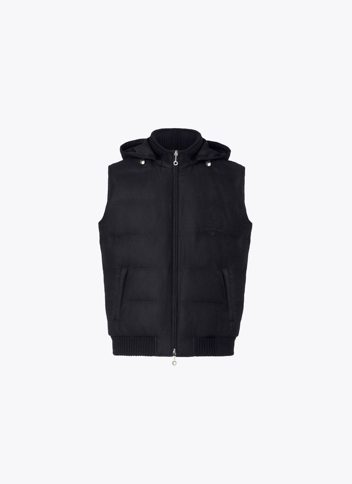 BLACK WOOL PADDED WAISTCOAT - G|Forever