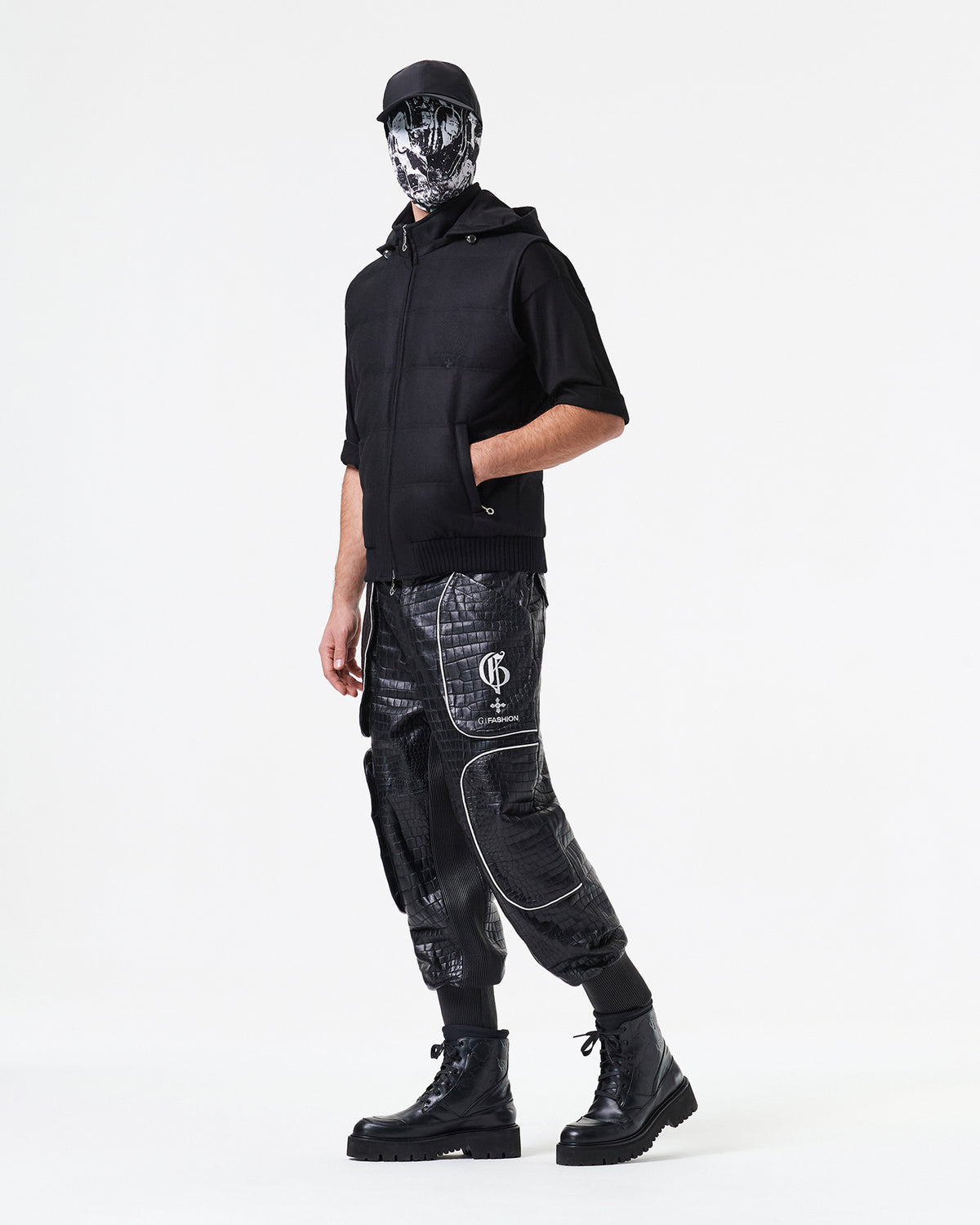 BLACK WOOL PADDED WAISTCOAT - G|Forever