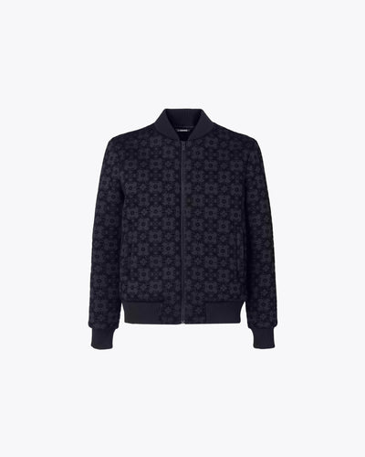 ALLOVER PRINTED BLACK BOMBER