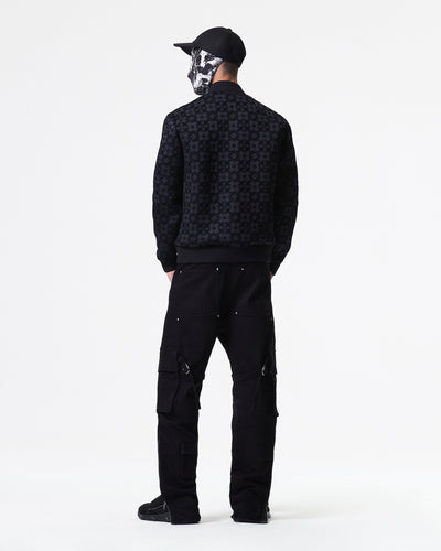 ALLOVER PRINTED BLACK BOMBER