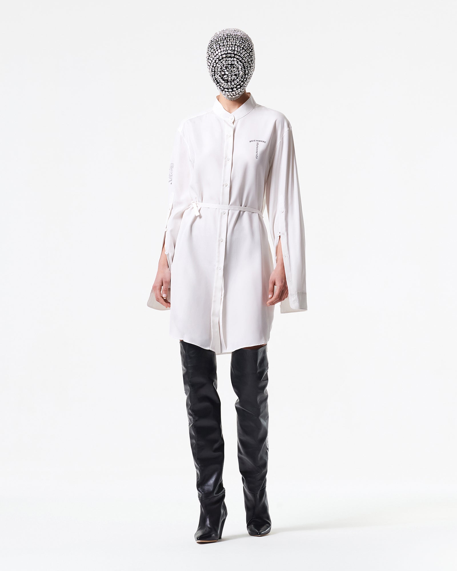 WHITE OVERSHIRT IN PURE SILK