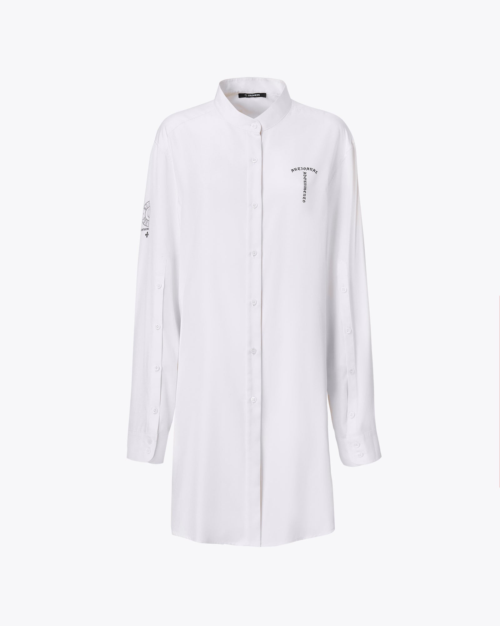 白色长款衬衫