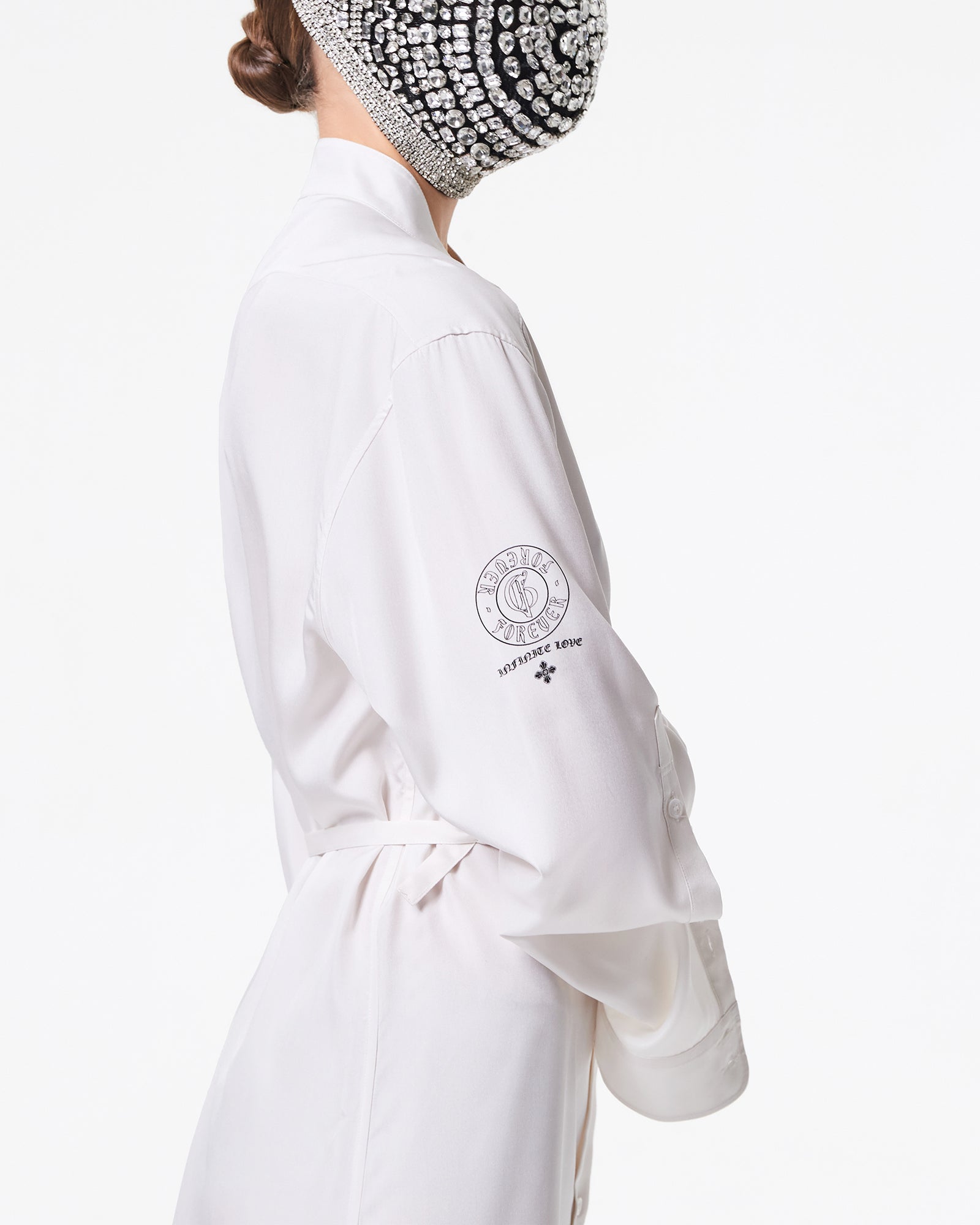 WHITE OVERSHIRT IN PURE SILK