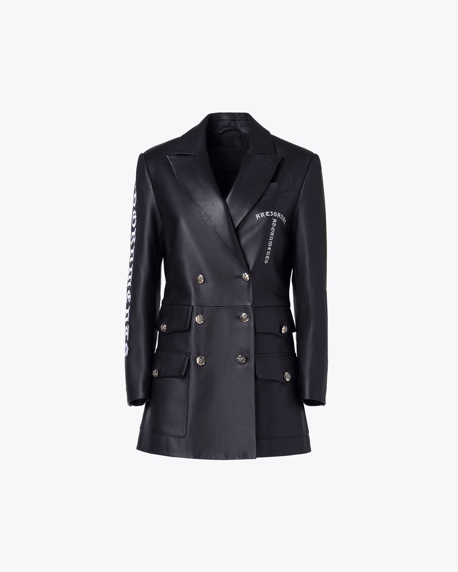 DOUBLE-BREASTED COAT IN LAMB NAPPA LEATHER