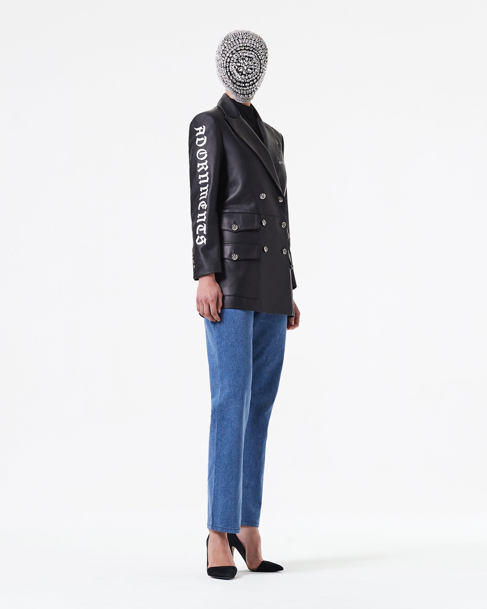 DOUBLE-BREASTED COAT IN LAMB NAPPA LEATHER