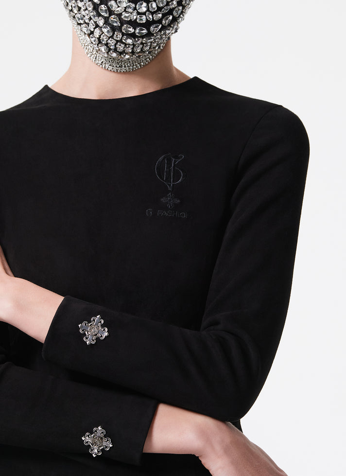 BLACK GOAT SUEDE DRESS