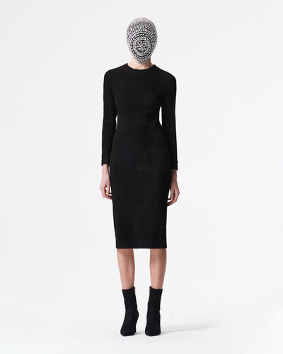 BLACK GOAT SUEDE DRESS