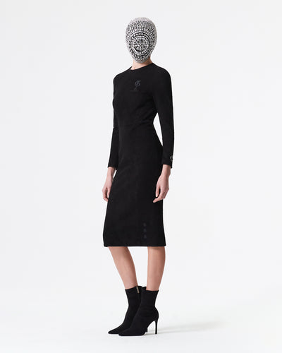 BLACK GOAT SUEDE DRESS