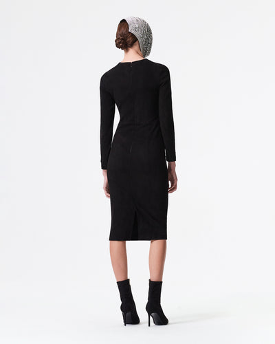 BLACK GOAT SUEDE DRESS