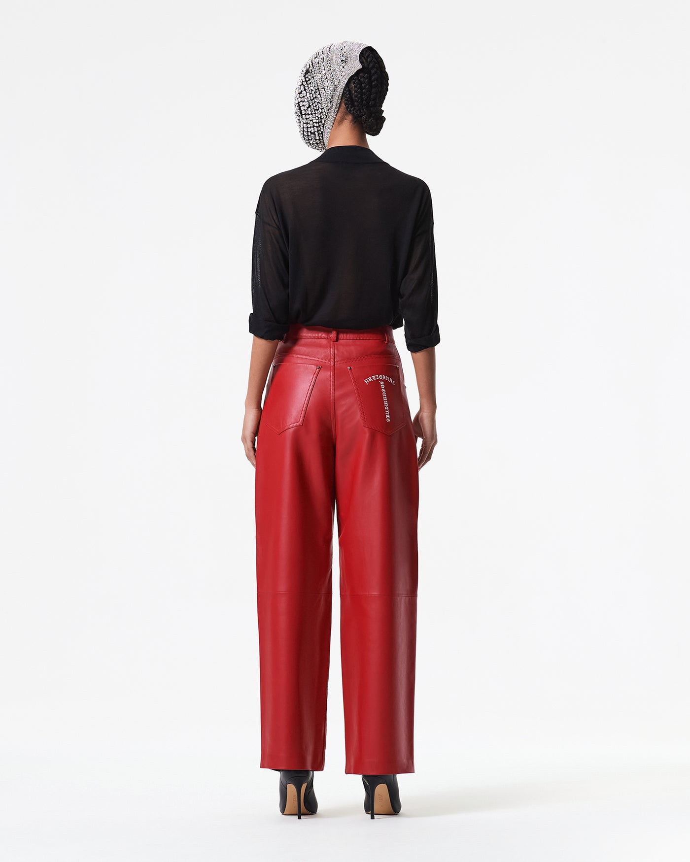 RED LAMB NAPPA PANTS