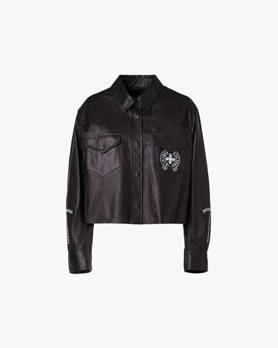 BLACK SOFT NAPPA LEATHER SHIRT