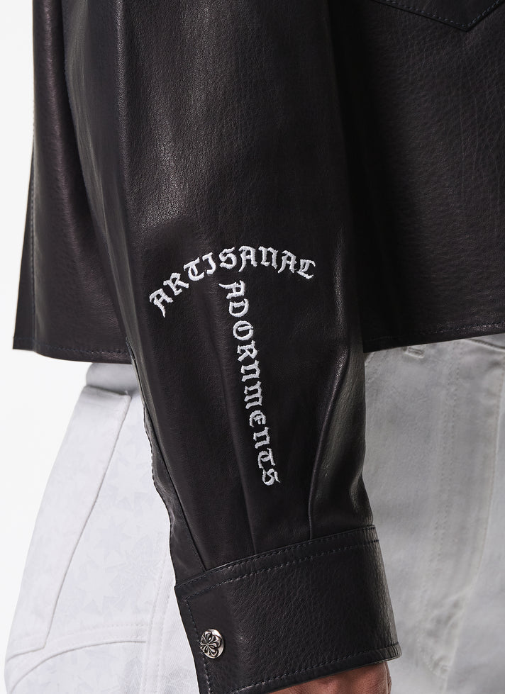 黑色柔软的NAPPA皮衬衫