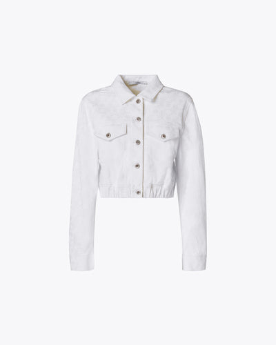 WHITE DENIM JACKET WITH POCKETS