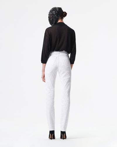 WHITE SLIM FIT DENIM PANTS