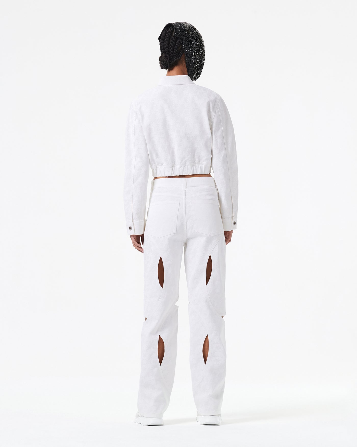 WHITE REGULAR FIT DENIM PANTS