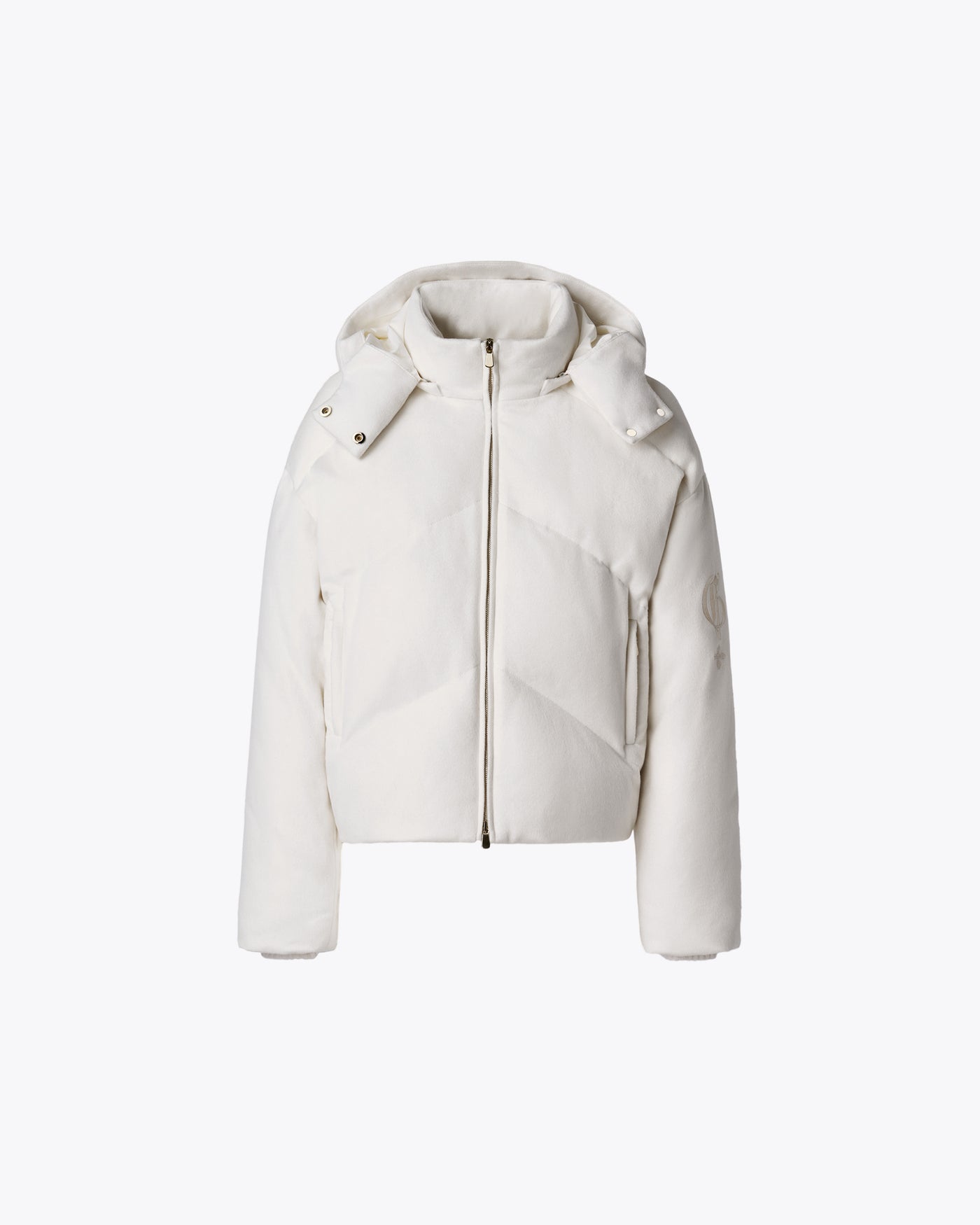 WHITE CASHMERE PADDED PARKA