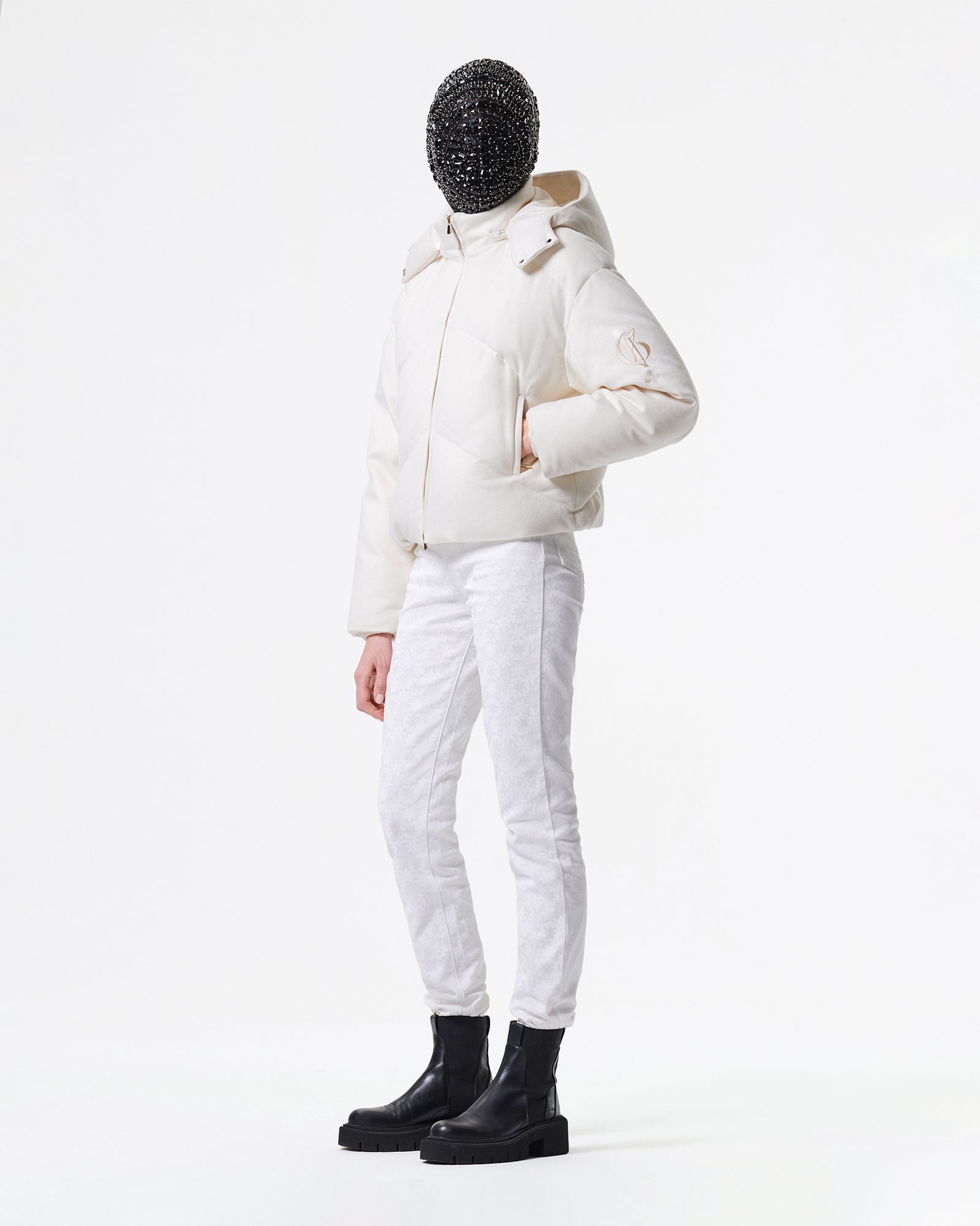 WHITE CASHMERE PADDED PARKA