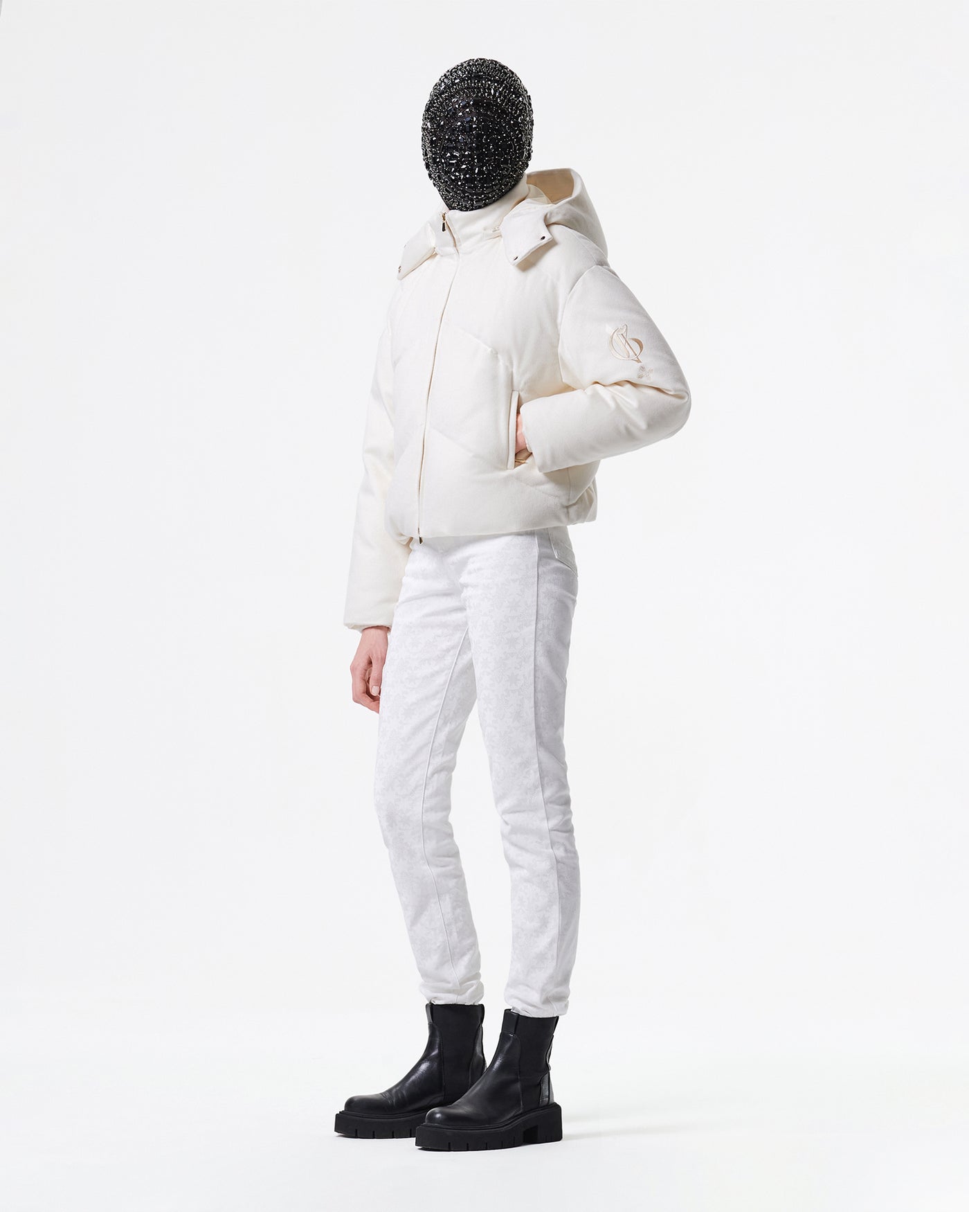 WHITE CASHMERE PADDED PARKA