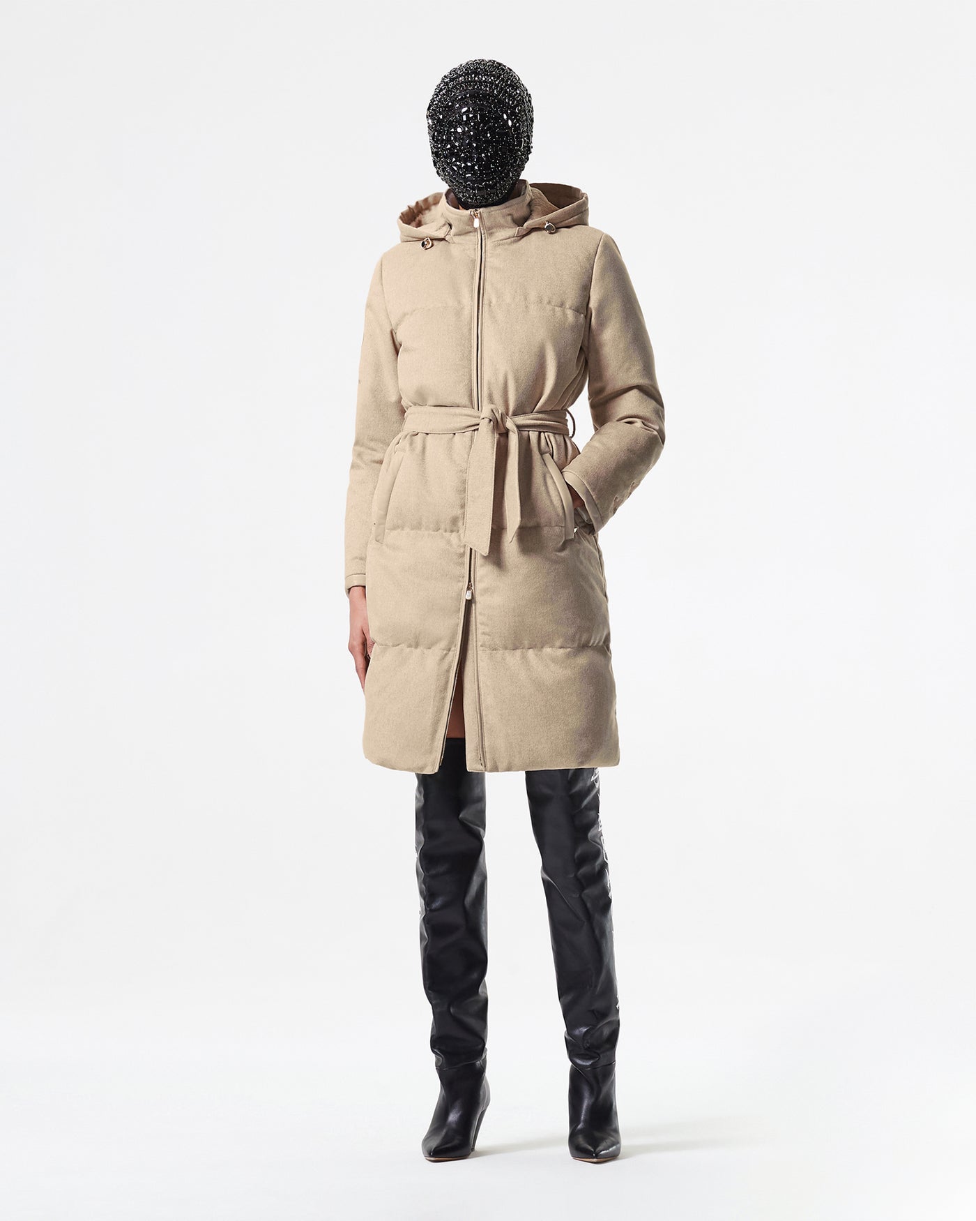 KNEE-LENGTH CASHMERE PARKA