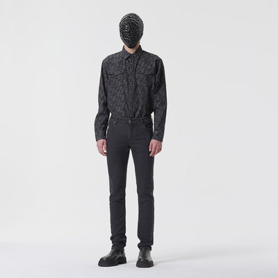 MELANGE BLACK DENIM SHIRT